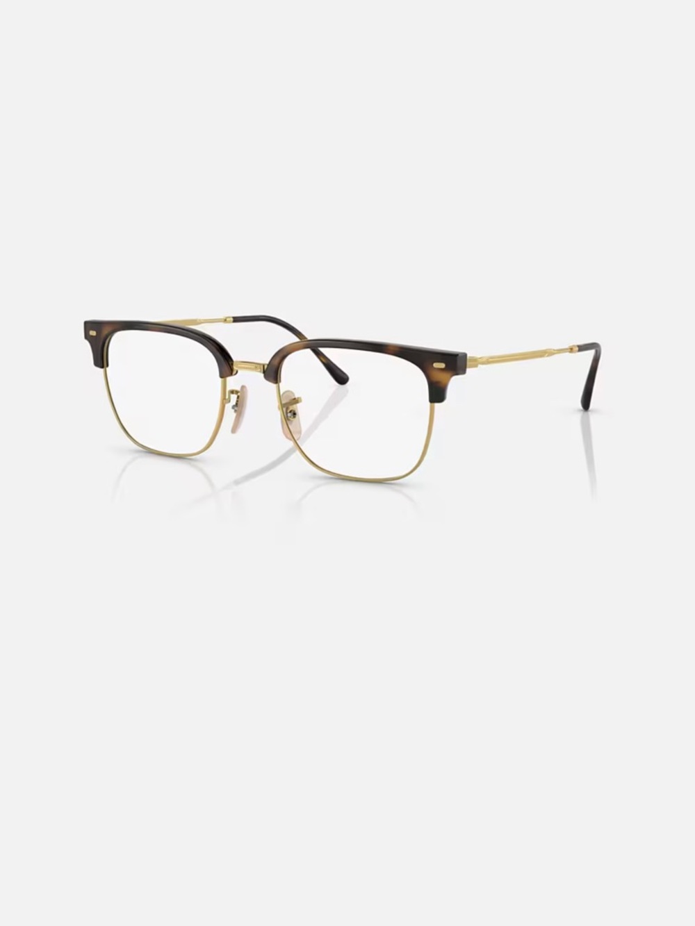 Ray-Ban Gold & Black tortoise print Clear lenses in Logo Case